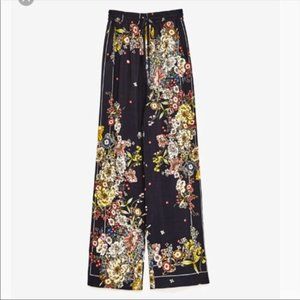 Zara Black Floral Palazzo Pants